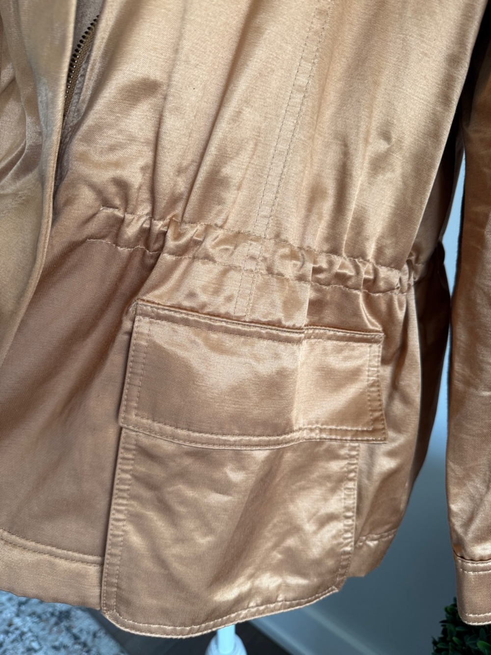 Donna Karan Women's Satin Zip-Front Jacket Sz XL - Picture 3 of 12